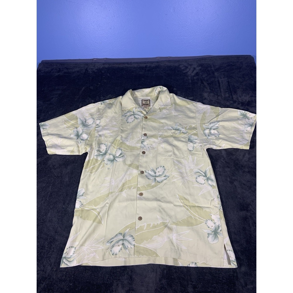 Tommy Bahama Mens Floral Short Sleeve Button Up Shirt Size Medium Silk Hawaiian